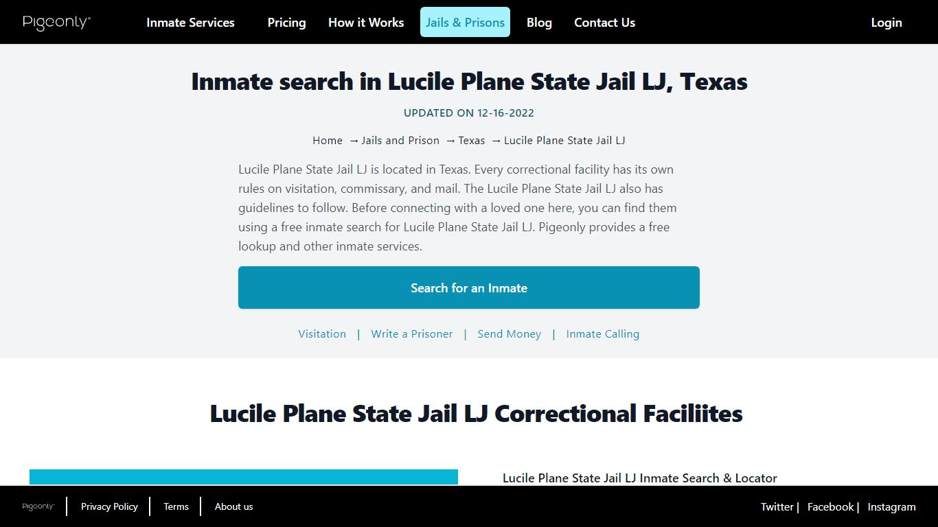 Inmate Search Lucile Plane State Jail LJ, Texas | Pigeonly