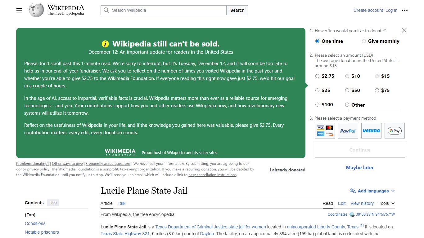 Lucile Plane State Jail - Wikipedia